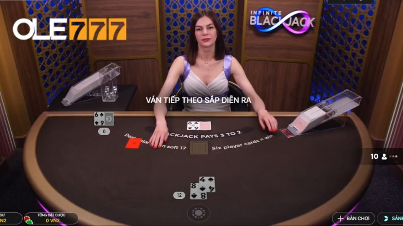 Ván bài blackjack diễn ra trên Ole777